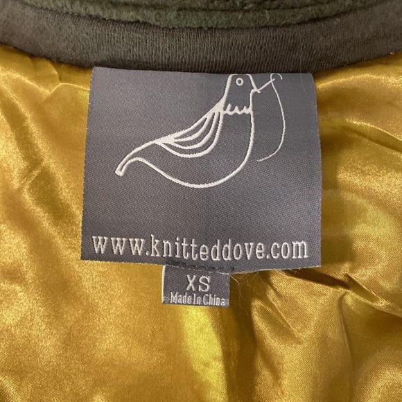 Knitted Dove (Anthropologie) military inspired 3/4 length knit coat in Olive XS - Picture 3 of 10